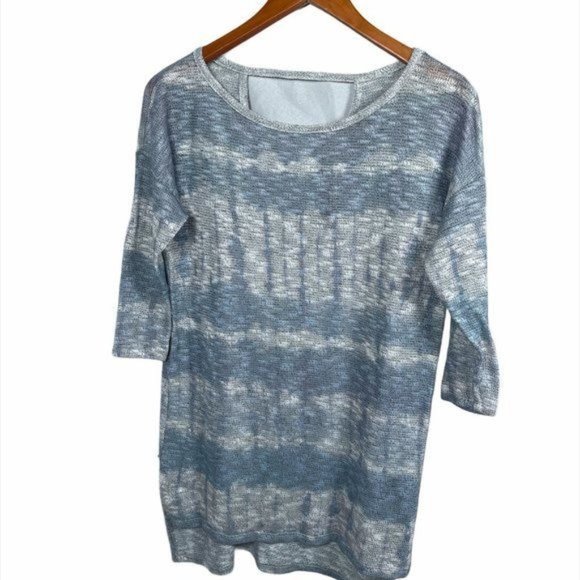A Pea in the Pod Maternity Knit Top Tie Dye Blue Sz SM - Picture 1 of 4